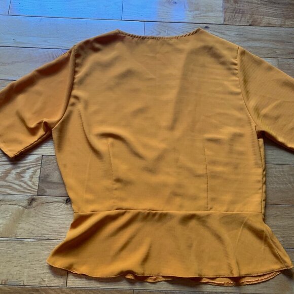 Zaful Mustard Peplum Blouse – Size L (US 6/UK 10/EU 38) - Picture 9 of 9